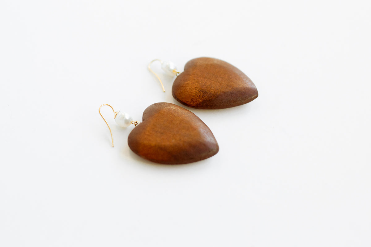 Sophie Monet The Wood Heart Earrings